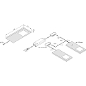 Hera LED under-cabinet luminaire LED Slim-Pad F, IP20, homogeneous area light, LED24 connection, 5W 4000K, inox look