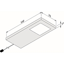 Flat LED under-cabinet luminaire Dynamic LED Slim-Pad F, 24V-LED Dynamic, 5W 2700-5000K 285lm 110�, inox look