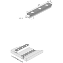 Hera Halogène sur rail LED 2-LINK PIXEL avec prise de courant, avec optique de lentille IP20, aluminium mat gradable