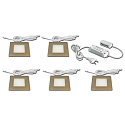 Lumi�re encastr�e FQ 68-LED angulaire, lot de 5 IP20, acier inoxydable, opale gradable 20W 1350lm 3000K CRI 90-100