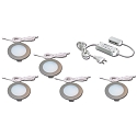 Profil d'installation FR 78-LED rond, lot de 5 IP20, acier inoxydable, opale gradable