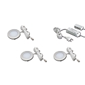 3pc. set of FR 55-LED 3W 3000K, stainless steel look + LED transformer LED 24 / 15W