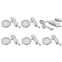 5pc. set of FR 55-LED 3W 3000K, stainless steel look + LED transformer LED 24 / 30W