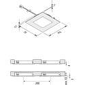 Hera LED Recessed luminaire FAQ 68, 5er Set, 5x 4W, 3000K, IP20, brushed stainless steel