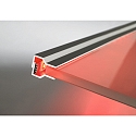 Hera LED glass edge profile, single / double sided for panes of glass with 0.3-1.3cm thickness, 86cm