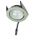 HEITRONIC Spot SR68 rond, pivotant, avec prise de courant IP44, chrom� mat 