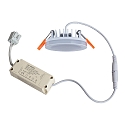 HEITRONIC Downlight AURORA version pour montage encastr�, conducteur inclus, rayonnement lat�ral IP20, blanche 