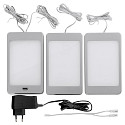 Eclairage sous meuble SASKIA plat, avec capteur, lot de 3, dimmable IP20, argent gradable 18W 789lm 3000K CRI 80 19.2cm