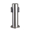 HEITRONIC Colonne de prises TOKIO 2 voies, cylindrique, avec s�curit� enfants, acier inoxydable