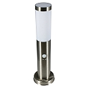 Luminaire en forme de borne LARISA 2 avec capteur, avec d�tecteur de mouvement E27 IP44, acier inoxydable, satin� 