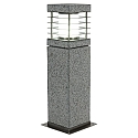 HEITRONIC Outdoor Floor luminaire LA MER, E27 max. 20W, granite / inox, seawater resistant, 40cm