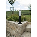 HEITRONIC Luminaire en forme de borne LARISA E27 IP44, acier inoxydable, d�gager gradable