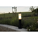 HEITRONIC Luminaire en forme de borne LARISA E27 IP44, acier inoxydable, d�gager gradable