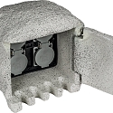 HEITRONIC Colonne de prises PIEDRA 4 fois, gris