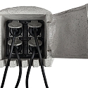 HEITRONIC Colonne de prises PIEDRA 4 fois, gris