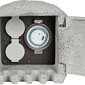 HEITRONIC Colonne de prises PIEDRA 2 voies, gris