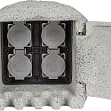 HEITRONIC Colonne de prises PIEDRA 4 fois, gris