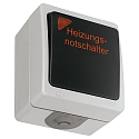 HEITRONIC Surface mounted wet room Heating emergency switch, illuminated, 2-pin, IP54, anthracite gray
