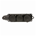 HEITRONIC Power socket strip 3-fold, max. 3600W, 250V, IP44, black