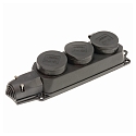 HEITRONIC Power socket strip 3-fold, max. 3600W, 250V, IP44, black