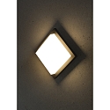 HEITRONIC Applique et plafonnier MAKIRA carr� IP54, anthrazit 