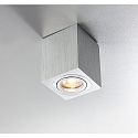 HEITRONIC Surface mounted spot ADL9001, square, GU10, IP20, 25° swiveling, brushed aluminum