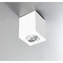 HEITRONIC Surface mounted spot ADL9001, square, GU10, IP20, 25° swiveling, white