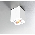 HEITRONIC Surface mounted spot ADL9001, square, GU10, IP20, 25° swiveling, white