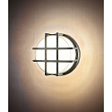 HEITRONIC wall and ceiling luminaire CIRCULA round, with grid IP65, anthracite 