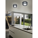 Helestra Luminaire de plafond CANIO E27 IP30, gris, blanc mat