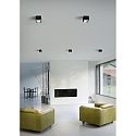 Helestra ceiling luminaire DORA square IP20, satined, black matt 