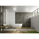 Helestra Luminaire de plafond ZELO 29 avec d�tecteur de mouvement IP44, chrome, blanc opale 