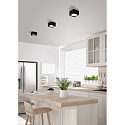 Helestra LED Ceiling luminaire KARI LED, square, IP30, black matt
