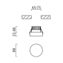 Helestra Plafonnier encastr� IVA IP44, satin�, blanche gradable
