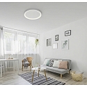 Helestra Luminaire de plafond MORI CCT Switch, avec diffuseur IP20, blanc mat gradable