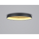 Helestra Luminaire de plafond MORI CCT Switch, avec diffuseur IP20, noir mat, feuille d'or gradable