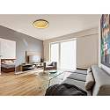 Helestra Luminaire de plafond MORI CCT Switch, avec diffuseur IP20, noir mat, feuille d'or gradable