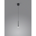 Luminaire � suspension FLUTE � 1 flamme IP20, satin�, chrome noir gradable