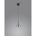 Helestra Luminaire � suspension FLUTE � 1 flamme IP20, satin�, chrome noir gradable