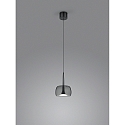 Helestra Luminaire � suspension FLUTE � 1 flamme IP20, satin�, chrome noir gradable