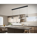 Helestra Luminaire � suspension FLUTE � 1 flamme IP20, satin�, chrome noir gradable