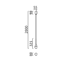 Luminaire à suspension DEEP réglable, avec diffuseur IP20, or mat 