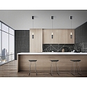 Helestra Luminaire � suspension LIDOS � 1 flamme, direct / indirect IP20, chrome noir gradable