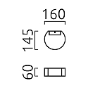 Helestra Luminaire mural FOSCA haut bas, semi-circulaire, indirect, commutable IP20, blanc mat 
