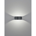 Helestra Luminaire mural FOSCA haut bas, semi-circulaire, indirect, commutable IP20, noir mat 