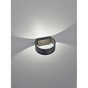 Helestra Luminaire mural FOSCA haut bas, semi-circulaire, indirect, commutable IP20, noir mat 