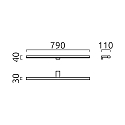 Helestra Luminaire de miroir GAIA 79 IP44, chrome gradable