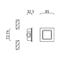 Helestra LED Wall recessed luminaire SENT Outdoor luminaire, IP54, white matt