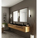 Helestra Luminaire de miroir LOOM 30 commutable, avec diffuseur IP44, noir mat 