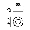 Helestra Luminaire de plafond LIV 30 2 voies, forme de l'anneau IP30, blanc mat gradable